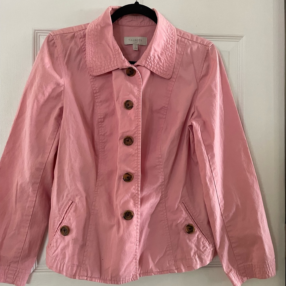 Tommy Hilfiger Pink Button-Front Lightweight Jacket